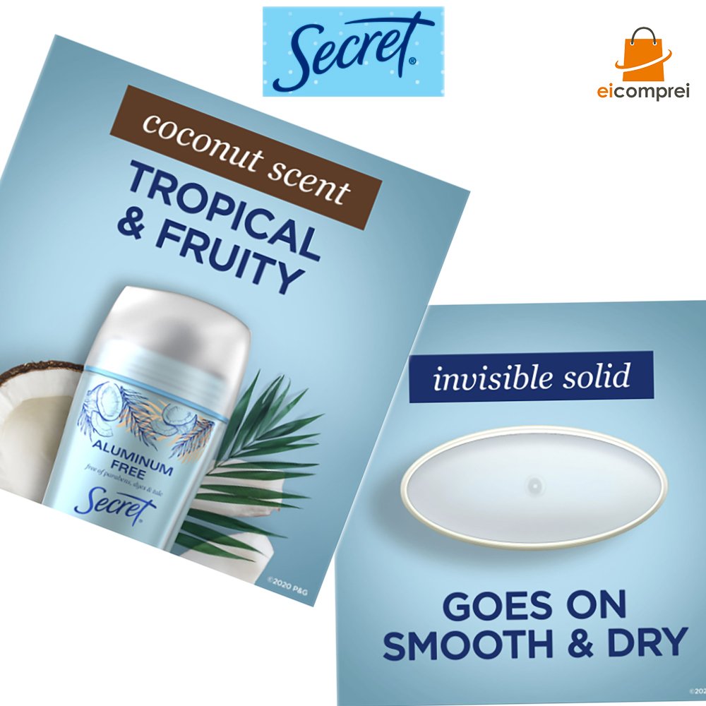 Desodorante Secret® Aluminum Free Coconut 48H Invisible